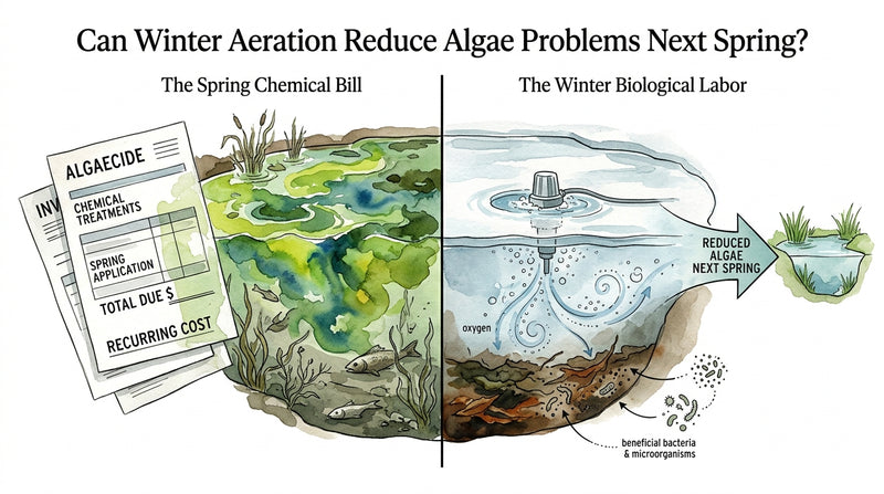 Can Winter Aeration Reduce Algae Problems Next Spring? | Pond Algae ...